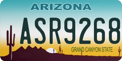 AZ license plate ASR9268