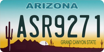 AZ license plate ASR9271