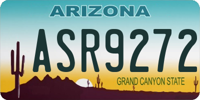 AZ license plate ASR9272