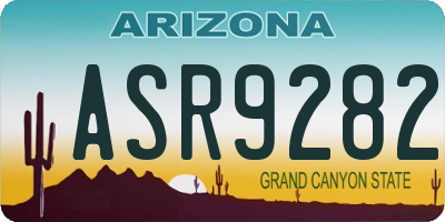 AZ license plate ASR9282