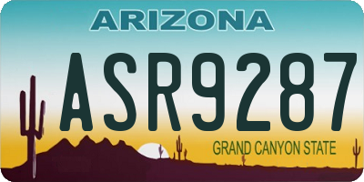 AZ license plate ASR9287