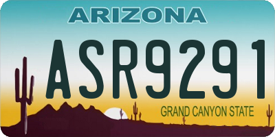AZ license plate ASR9291