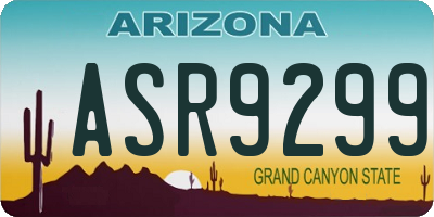 AZ license plate ASR9299