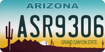 AZ license plate ASR9306
