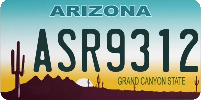 AZ license plate ASR9312