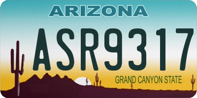 AZ license plate ASR9317