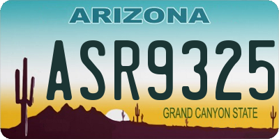 AZ license plate ASR9325