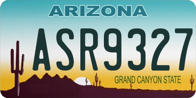 AZ license plate ASR9327