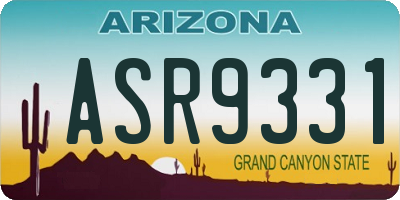 AZ license plate ASR9331