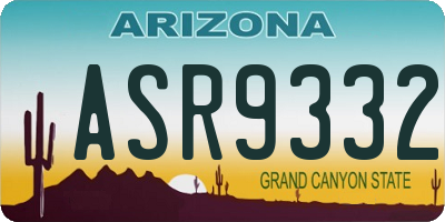 AZ license plate ASR9332
