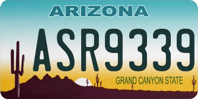 AZ license plate ASR9339