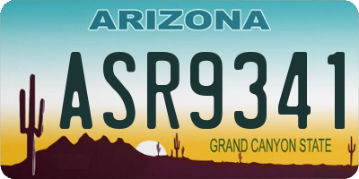 AZ license plate ASR9341