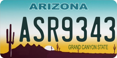 AZ license plate ASR9343