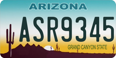 AZ license plate ASR9345