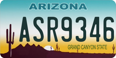 AZ license plate ASR9346
