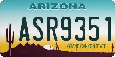 AZ license plate ASR9351