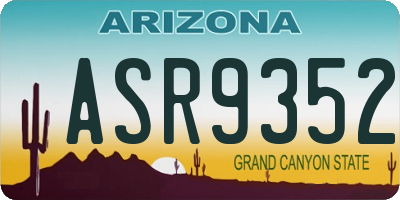 AZ license plate ASR9352