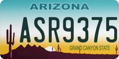 AZ license plate ASR9375