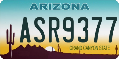 AZ license plate ASR9377