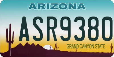 AZ license plate ASR9380