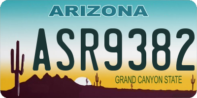 AZ license plate ASR9382