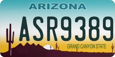 AZ license plate ASR9389