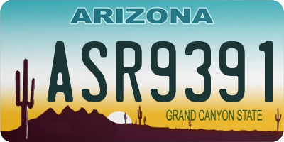 AZ license plate ASR9391