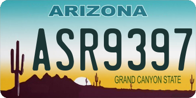 AZ license plate ASR9397