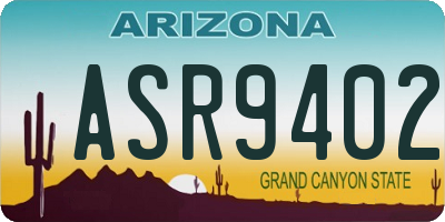 AZ license plate ASR9402