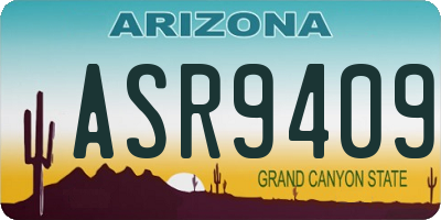AZ license plate ASR9409