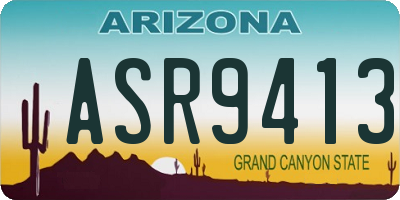 AZ license plate ASR9413