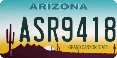 AZ license plate ASR9418