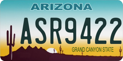 AZ license plate ASR9422