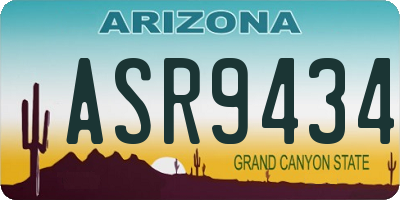 AZ license plate ASR9434
