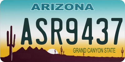 AZ license plate ASR9437