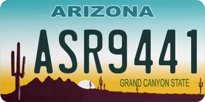AZ license plate ASR9441