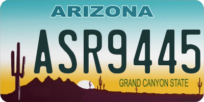 AZ license plate ASR9445