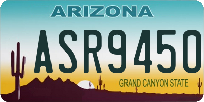AZ license plate ASR9450