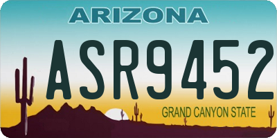 AZ license plate ASR9452