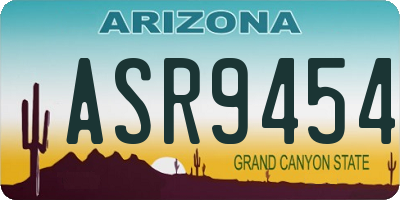 AZ license plate ASR9454