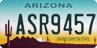 AZ license plate ASR9457
