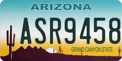 AZ license plate ASR9458