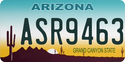 AZ license plate ASR9463