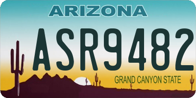 AZ license plate ASR9482