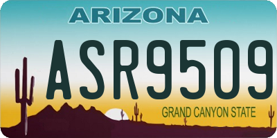 AZ license plate ASR9509