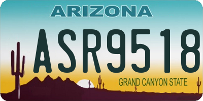 AZ license plate ASR9518