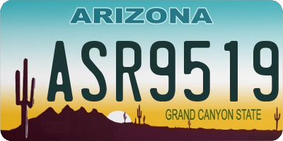 AZ license plate ASR9519