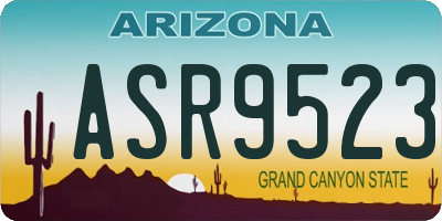 AZ license plate ASR9523