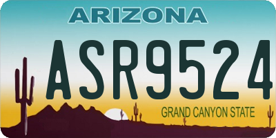 AZ license plate ASR9524