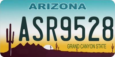 AZ license plate ASR9528